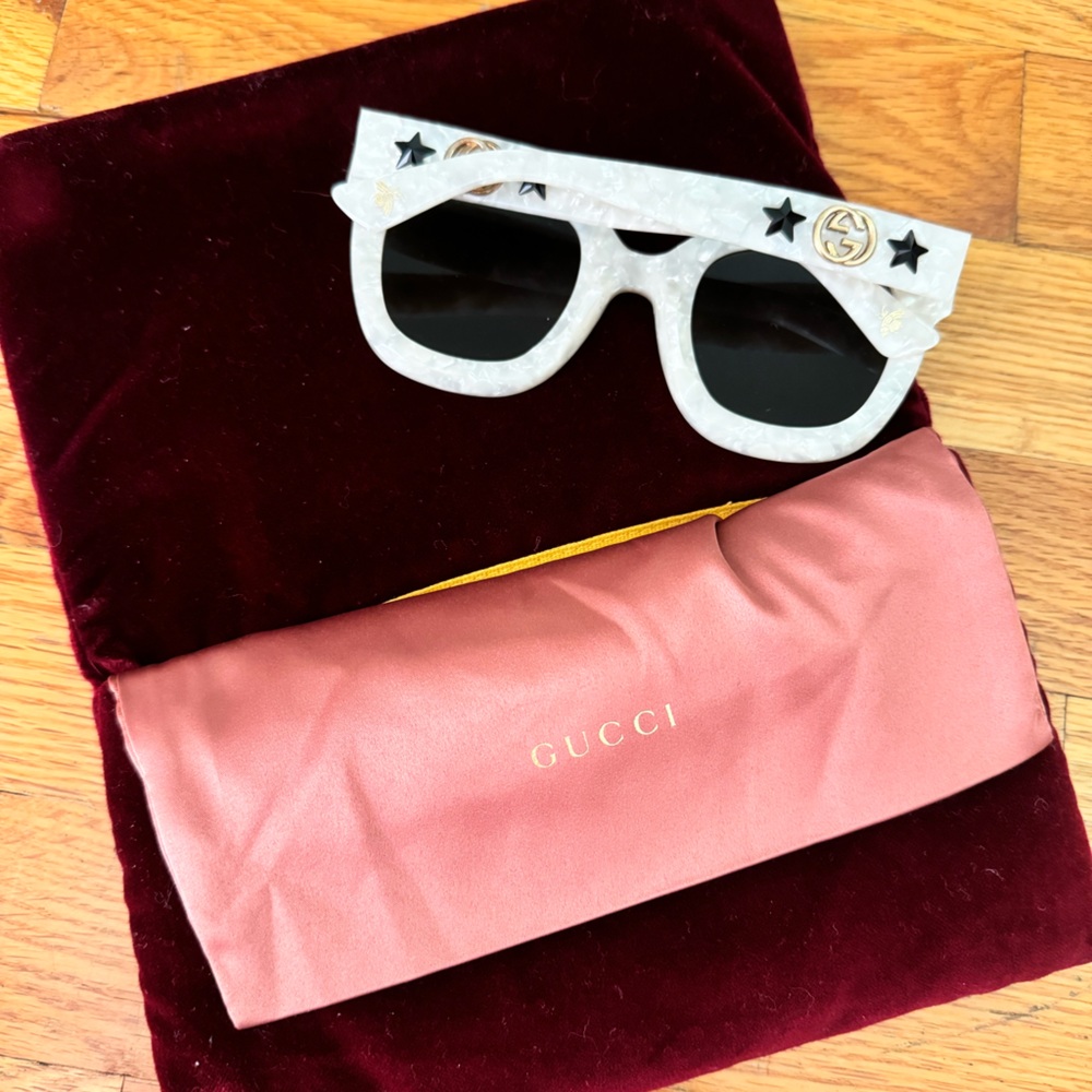 Authentic Gucci sunglasses, white